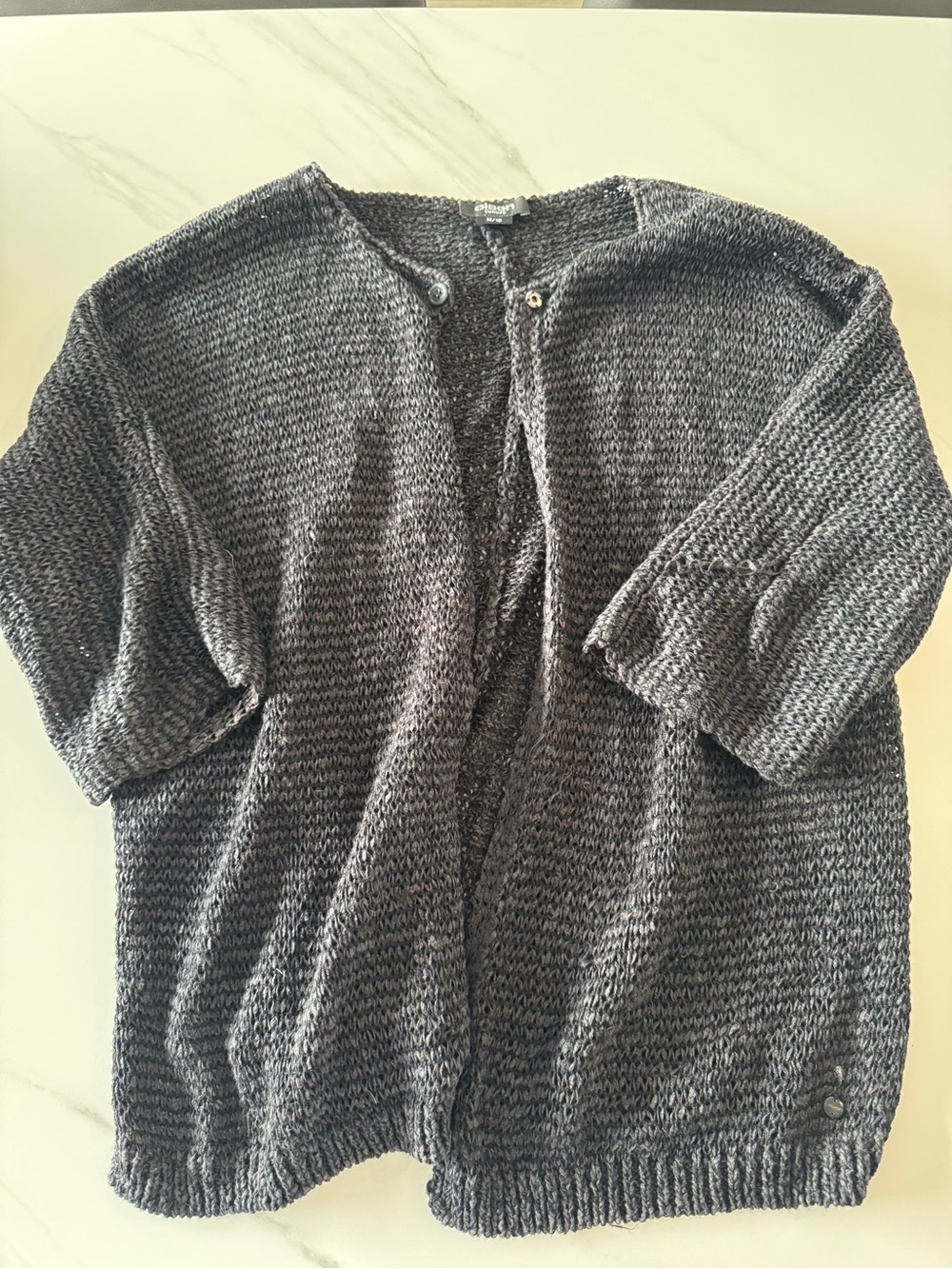 Olsen Classic Open-Front Women's Cardigan Sweater - Charcoal
